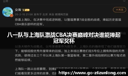 八一队与上海队激战CBA决赛巅峰对决谁能捧起冠军奖杯